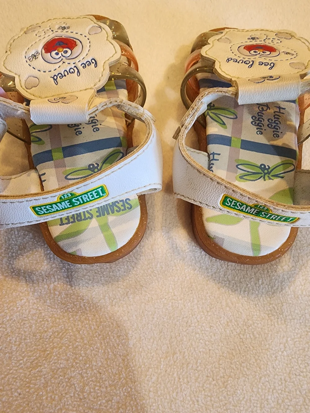 Sesame Street Bee Loved Elmo White & Pink Kids Sandals